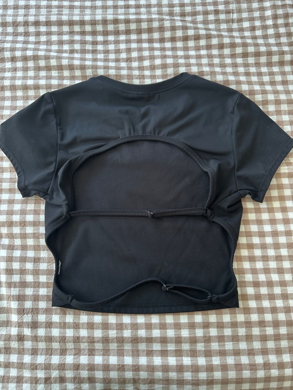 Garage Open Back Short Sleeve Crop Top - Picture 2 of 3